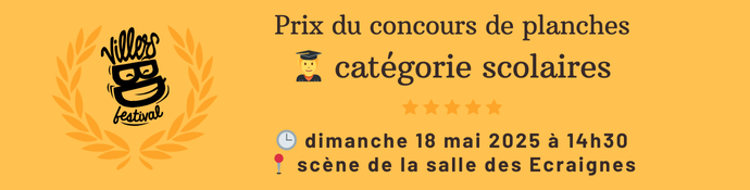 Prix du concours de planches, catégorie scolaires, le dimanche 18 mai 2025 à 14 heures 30, scène de la salle des écraignes